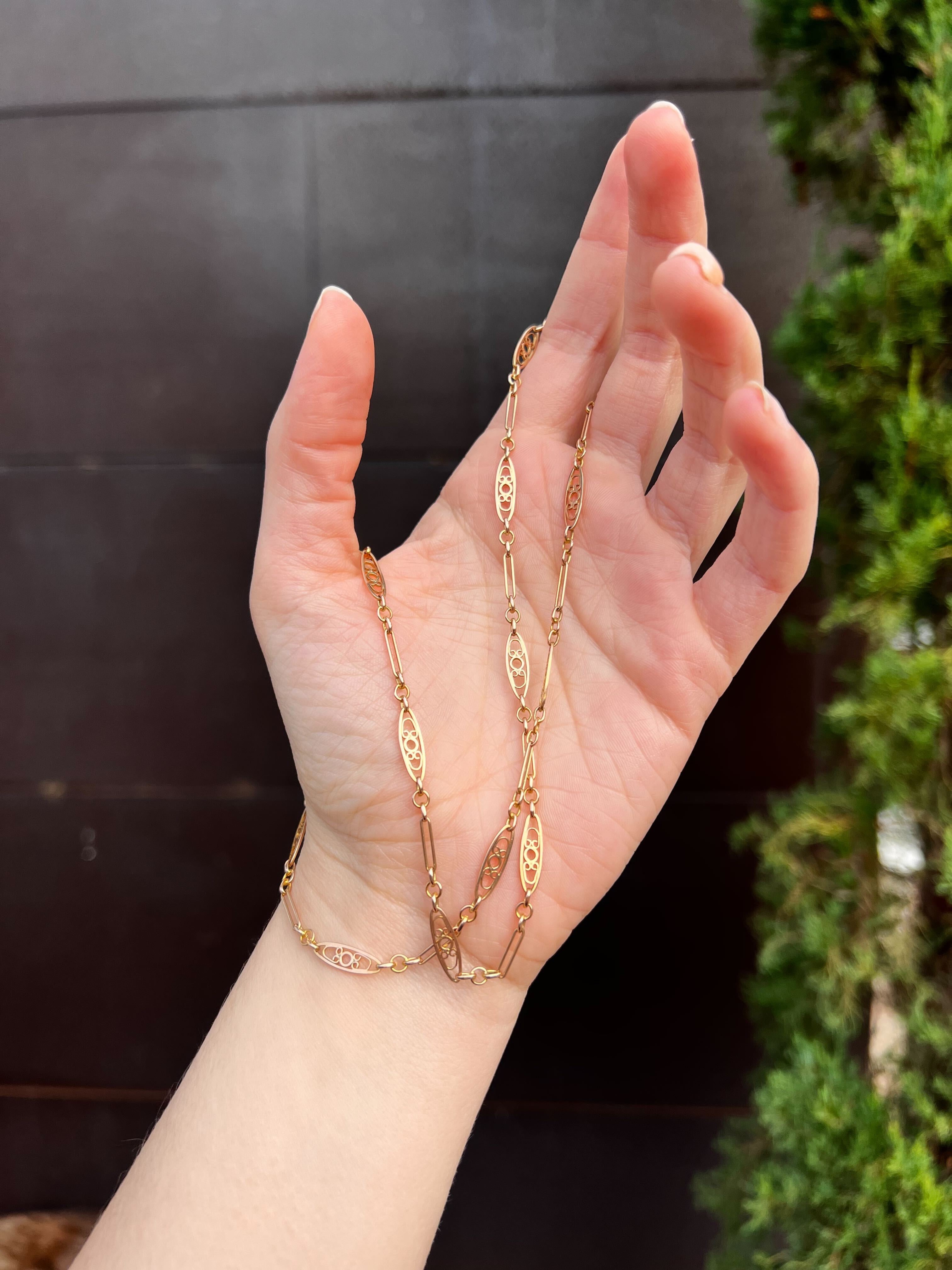 French 9ct Pink Gold Chain