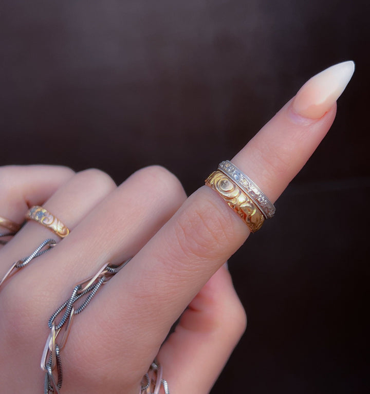 Superb Art Deco Platinum + Diamond Band
