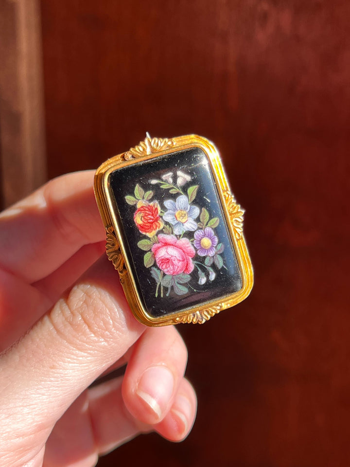 Extremely Special 18k Victorian Language of Flowers Brooch