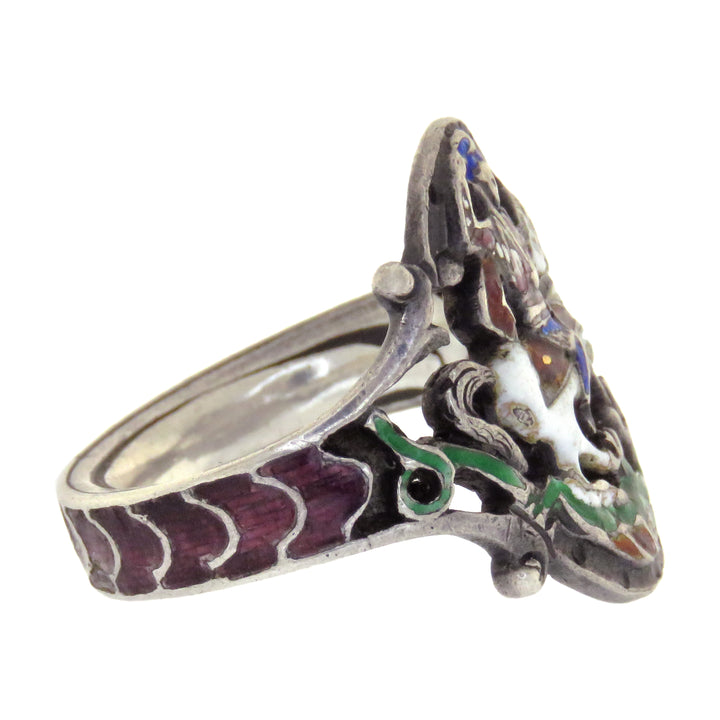 Sterling Austro-Hungarian "St. George Slaying The Dragon" Ring