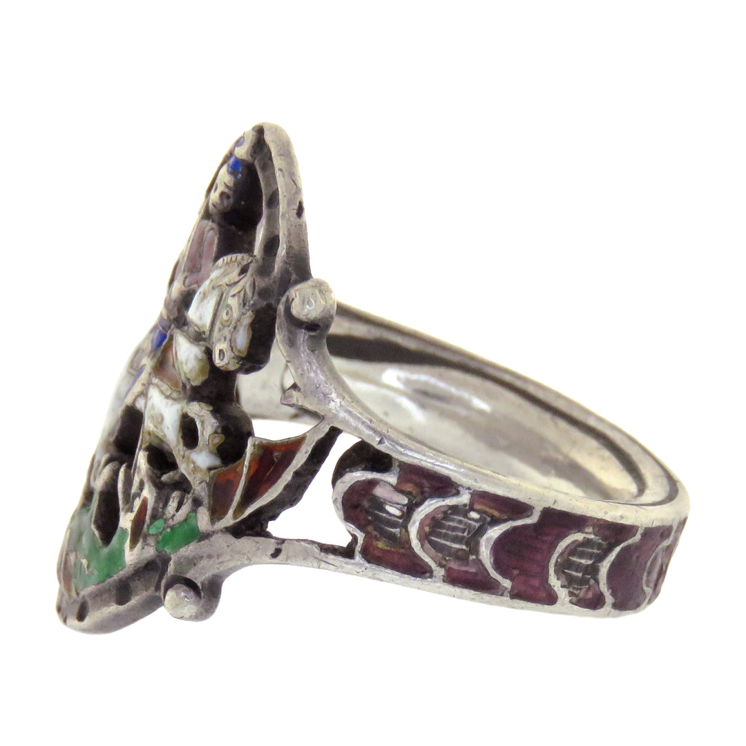 Sterling Austro-Hungarian "St. George Slaying The Dragon" Ring