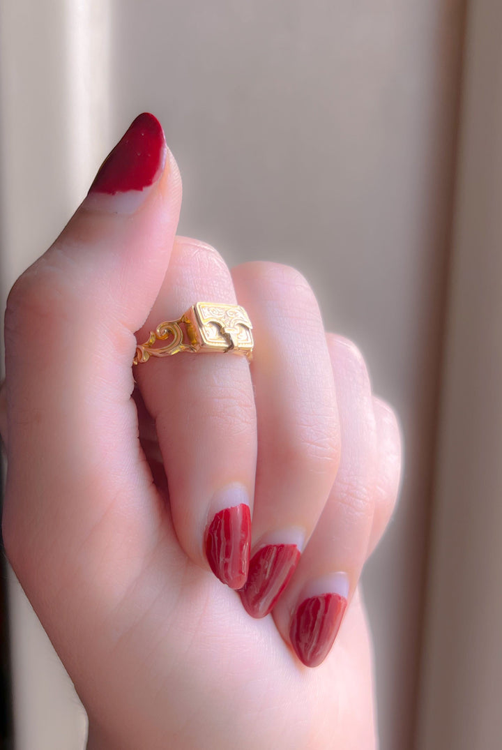 Outrageous 20k Gold Letter Ring c. 1870