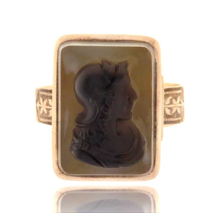 14ct American Carnelian Cameo Ring C 1890