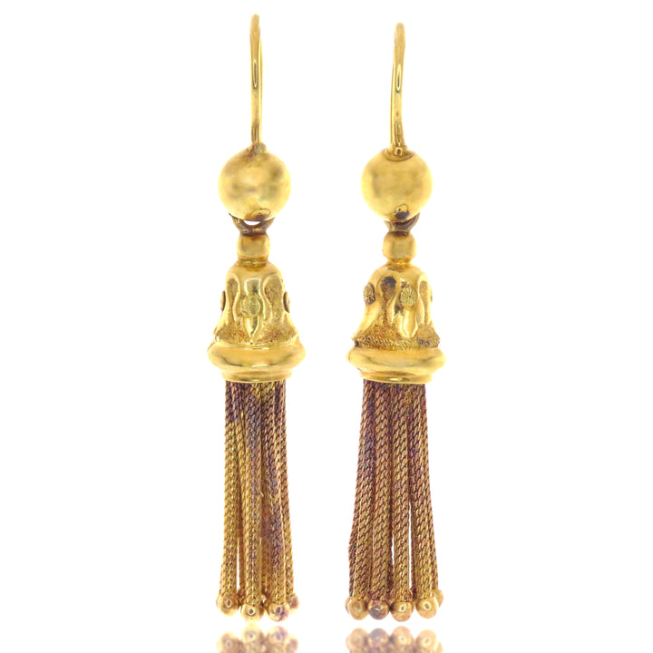Hold for D ⚡️Precious 14k Yellow Victorian Tassel Earrings Circa 1875