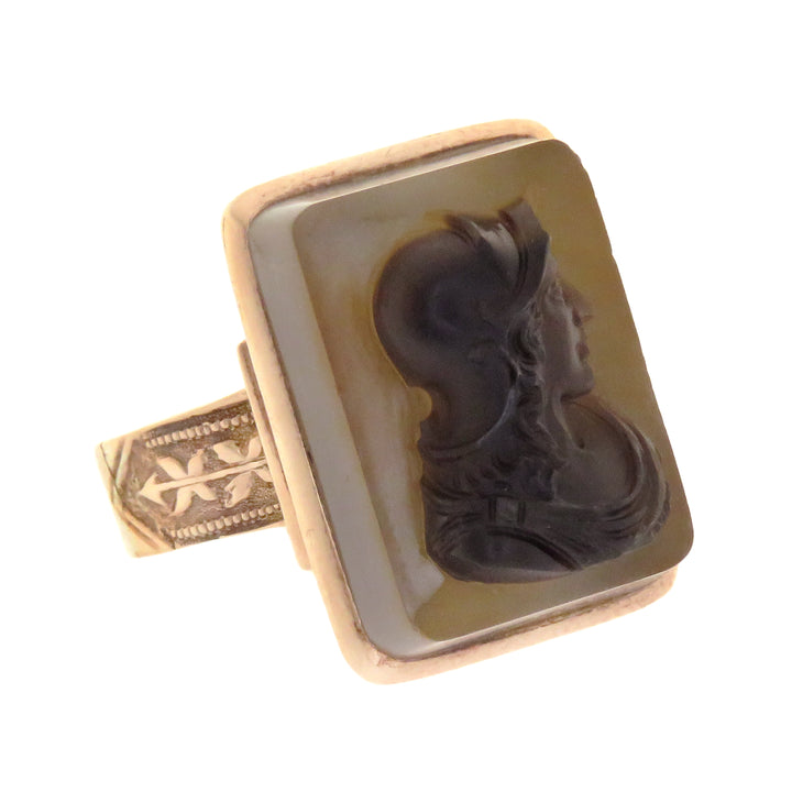 14ct American Carnelian Cameo Ring C 1890