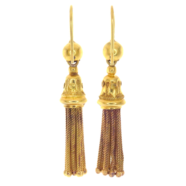 Hold for D ⚡️Precious 14k Yellow Victorian Tassel Earrings Circa 1875