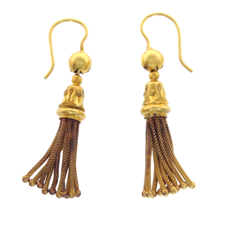 Hold for D ⚡️Precious 14k Yellow Victorian Tassel Earrings Circa 1875