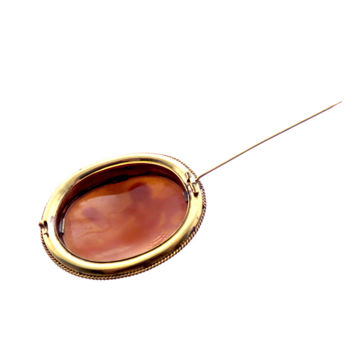 Pinchbeck Shell Cameo Brooch of Vanitas