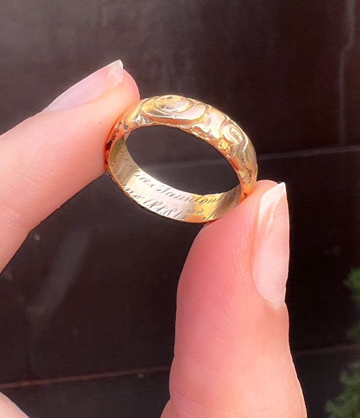 Rare Georgian Morning Glory Band in 18k Circa 1825