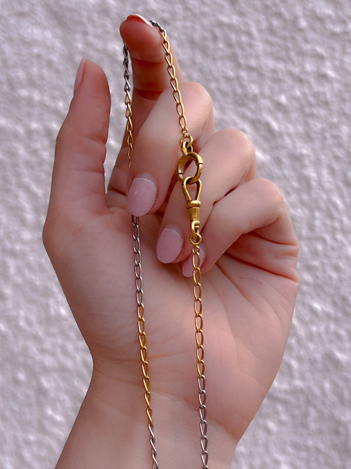 Superb Late 19th C French Watch Chain 18ct + Platinum