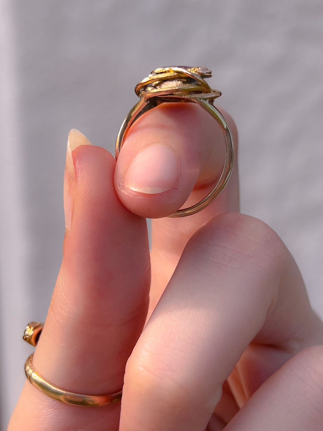 Gorgeous 15k Victorian Snake and Garnet Ring