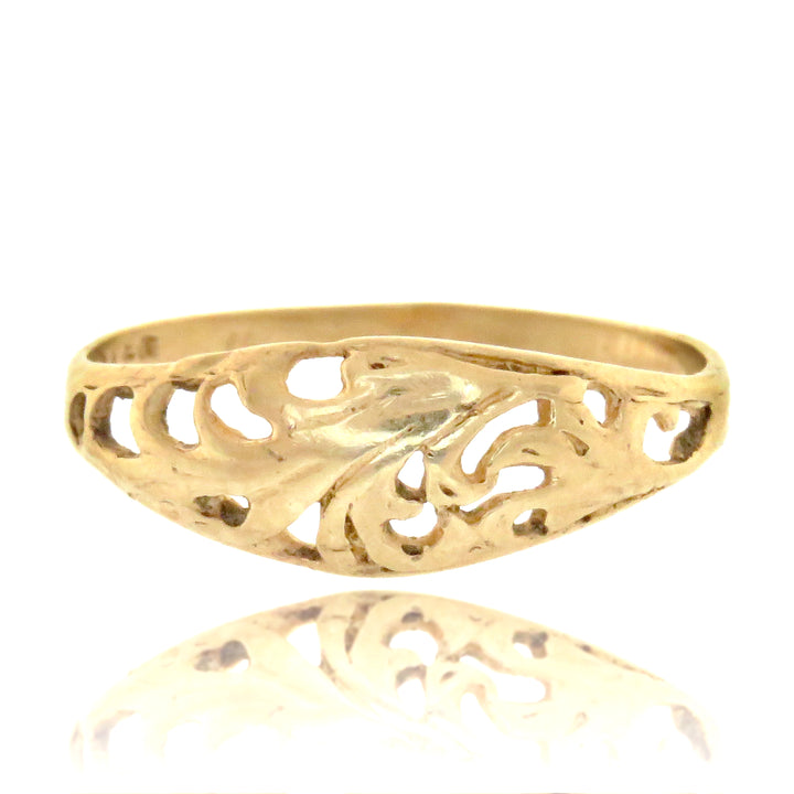 14k Swirl Band Ring Circa 1970