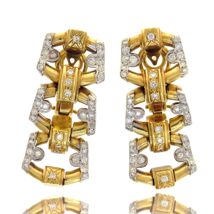 18K Gold & Diamond Station Earrings
