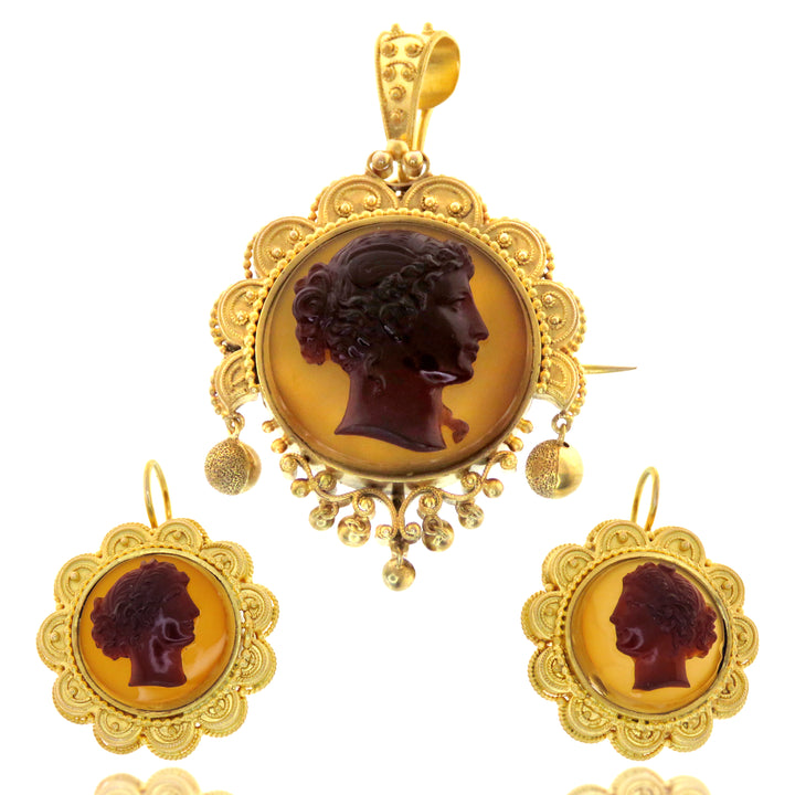 15ct Agate Psyche and Diana Demi-Parure