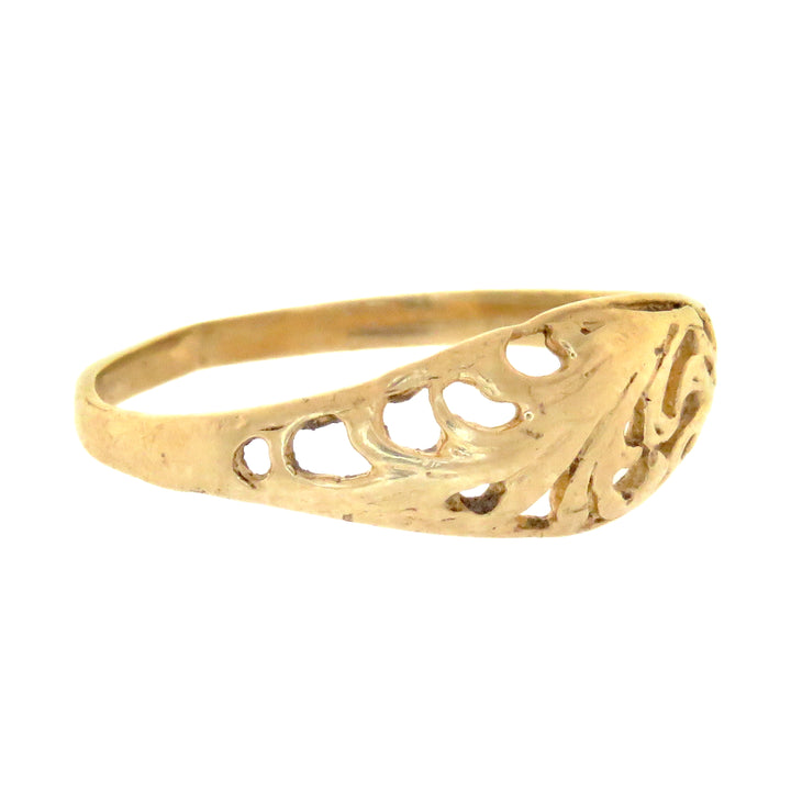 14k Swirl Band Ring Circa 1970