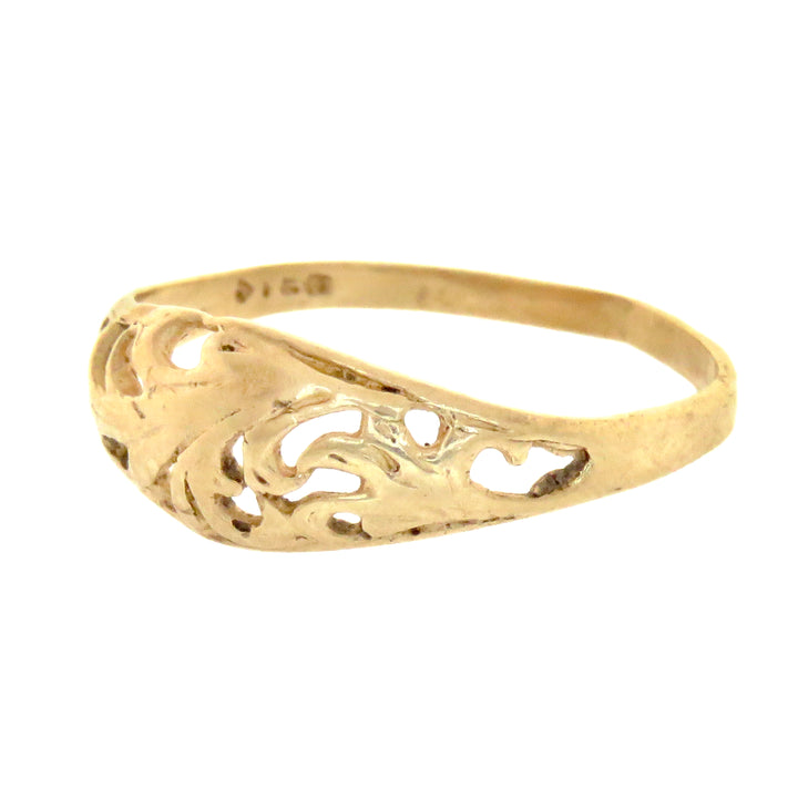 14k Swirl Band Ring Circa 1970