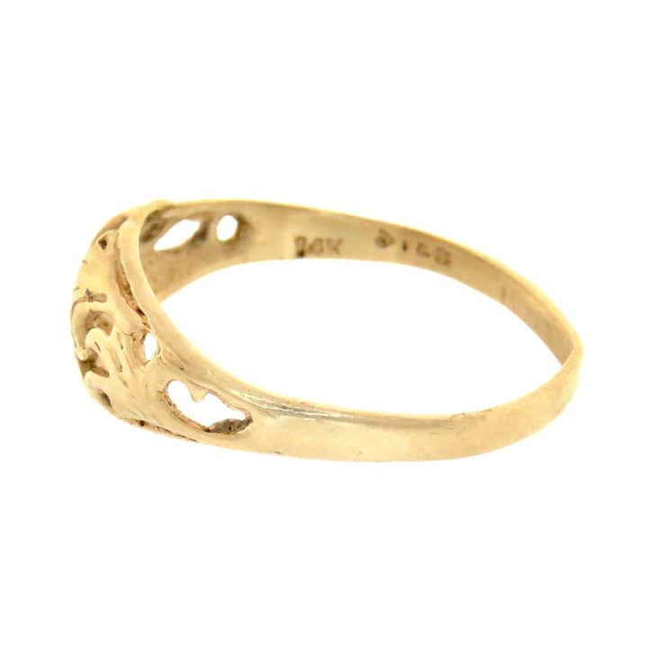 14k Swirl Band Ring Circa 1970