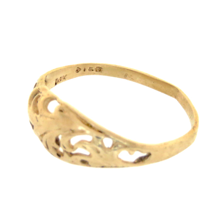 14k Swirl Band Ring Circa 1970