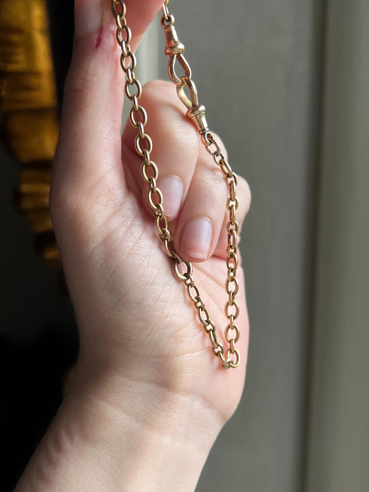 10” Bracelet or Component Chain with Two Dog Clips Set in 15k and 9k