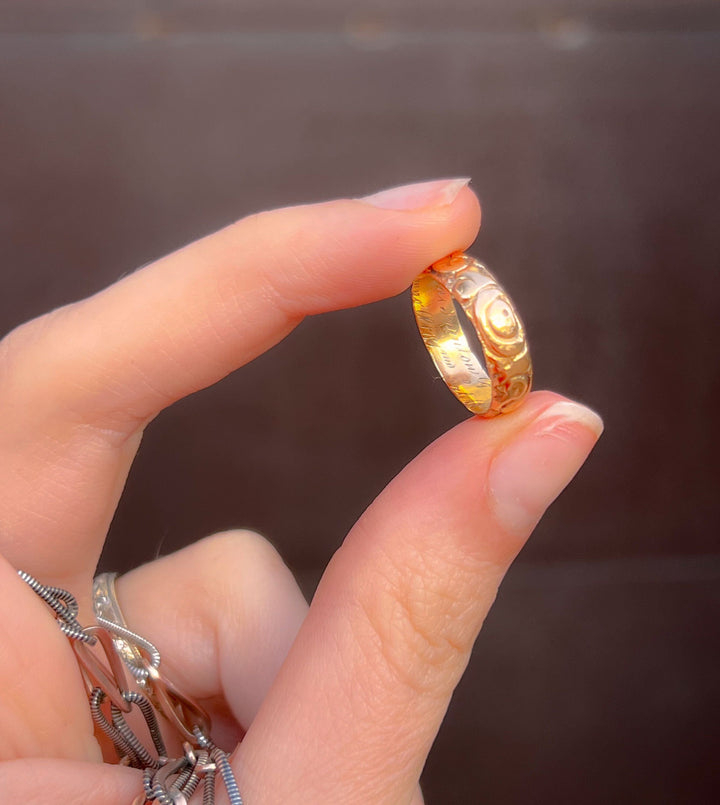 Rare Georgian Morning Glory Band in 18k Circa 1825