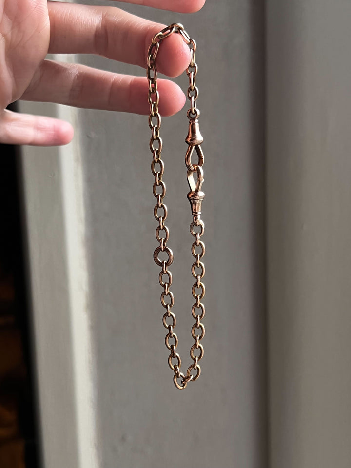 10” Bracelet or Component Chain with Two Dog Clips Set in 15k and 9k