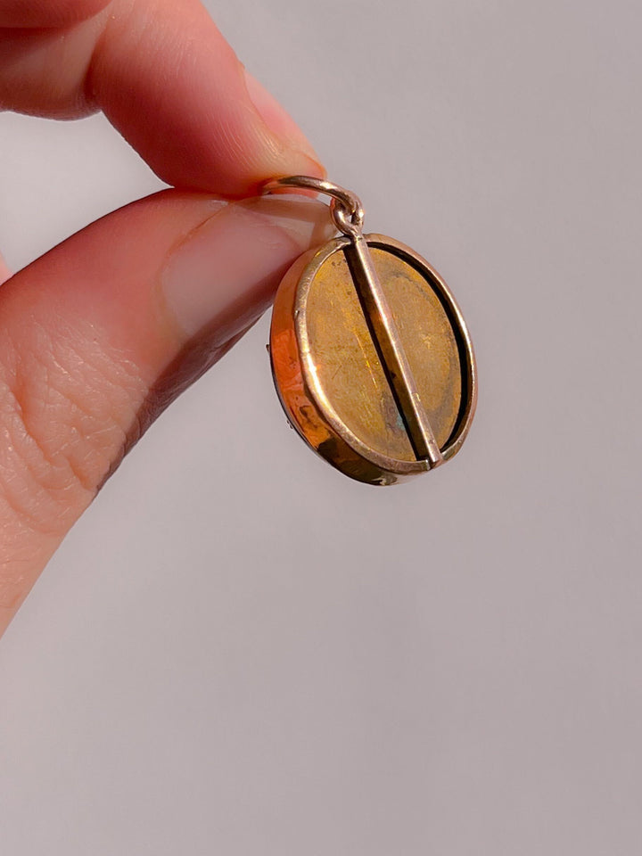 Phenomenal 9k Foiled Victorian Garnet and Diamond Pendant