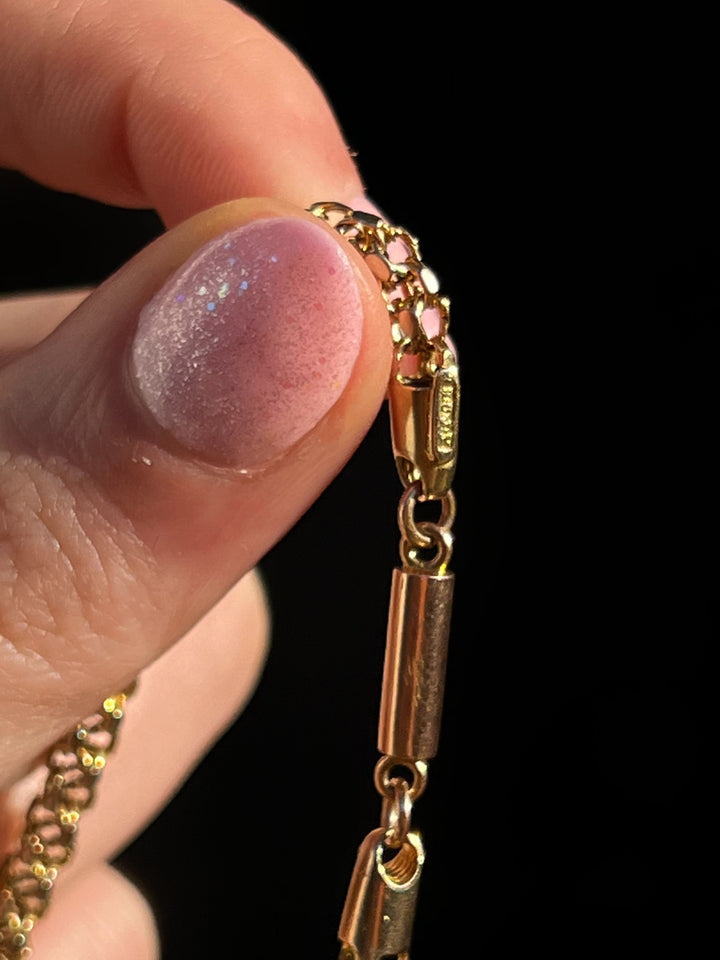 JUST PENDANT Pink Paste, Amethyst, Diamond and Pearl Lavaliere Necklace