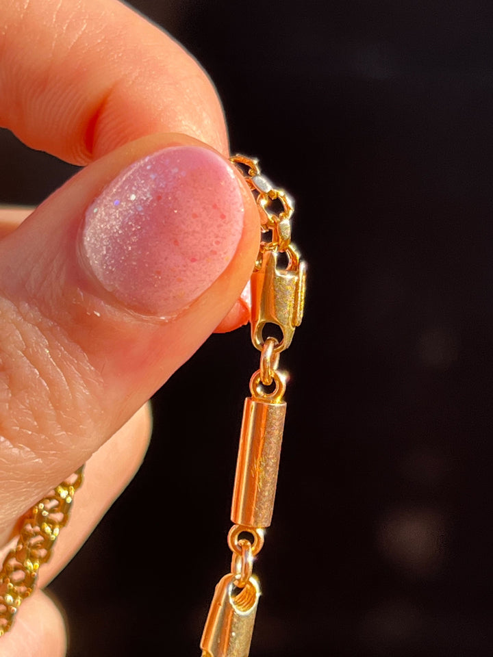 JUST PENDANT Pink Paste, Amethyst, Diamond and Pearl Lavaliere Necklace