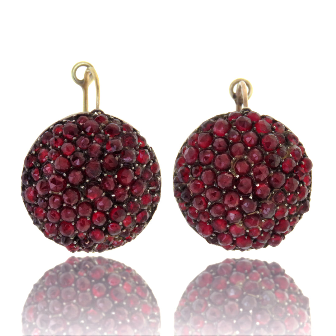 Cherry Bomb Victorian Garnet Earrings