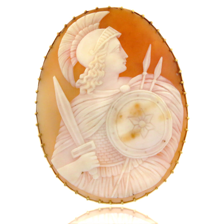 14k Bezel Set Apollo Shell Cameo Pendant
