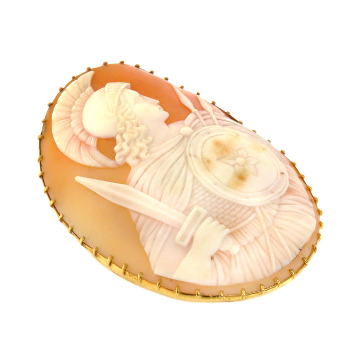 14k Bezel Set Apollo Shell Cameo Pendant