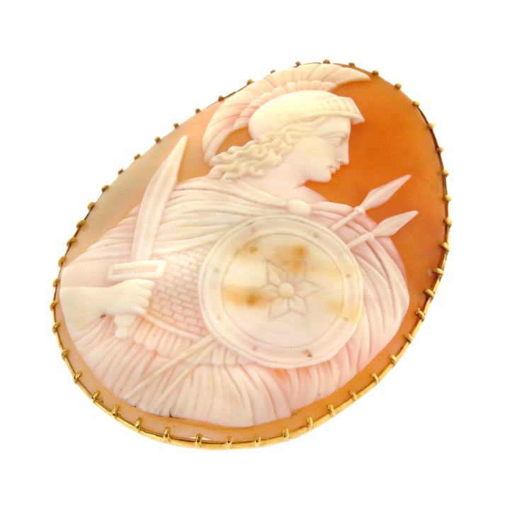 14k Bezel Set Apollo Shell Cameo Pendant