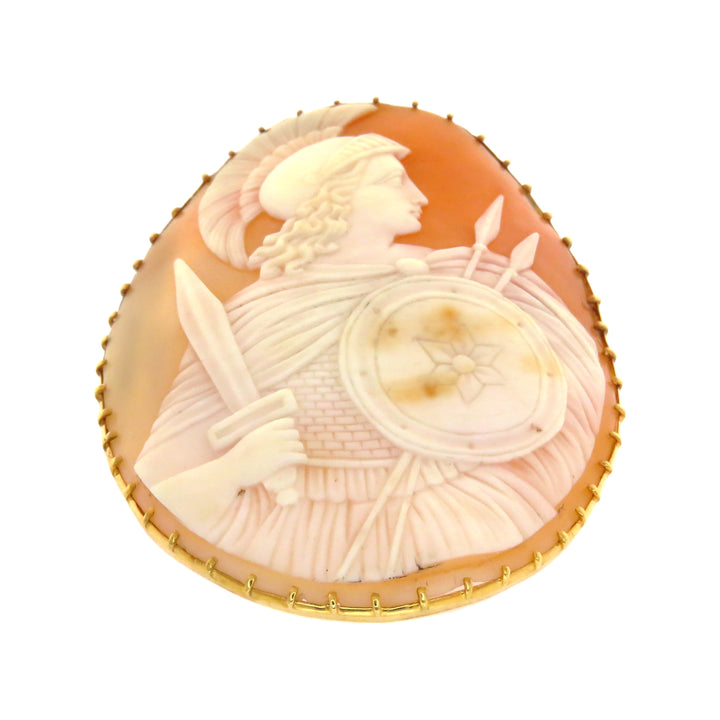 14k Bezel Set Apollo Shell Cameo Pendant