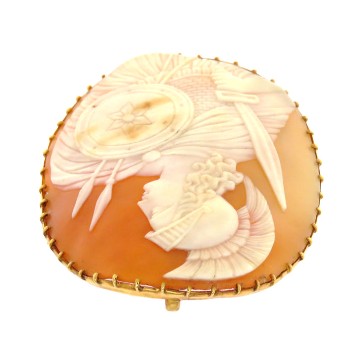 14k Bezel Set Apollo Shell Cameo Pendant