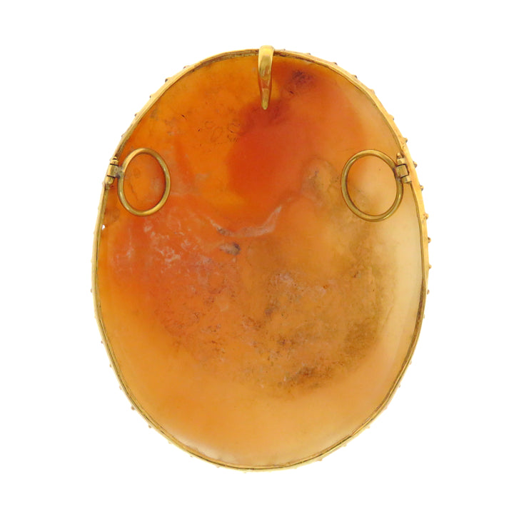 14k Bezel Set Apollo Shell Cameo Pendant