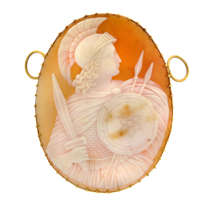 14k Bezel Set Apollo Shell Cameo Pendant