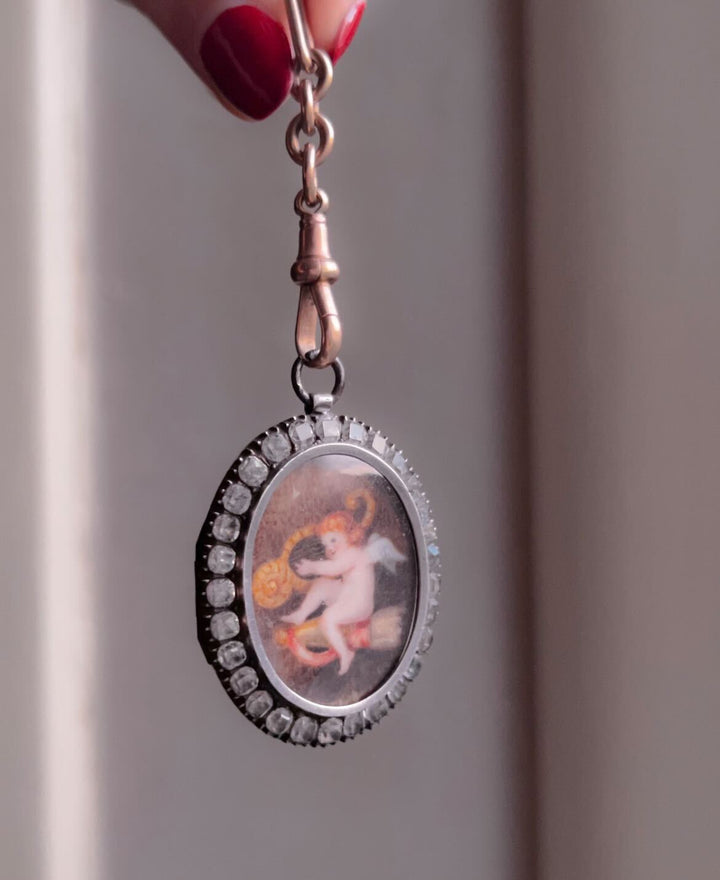 Extremely Rare Early 19th century Cupid with Quiver Locket