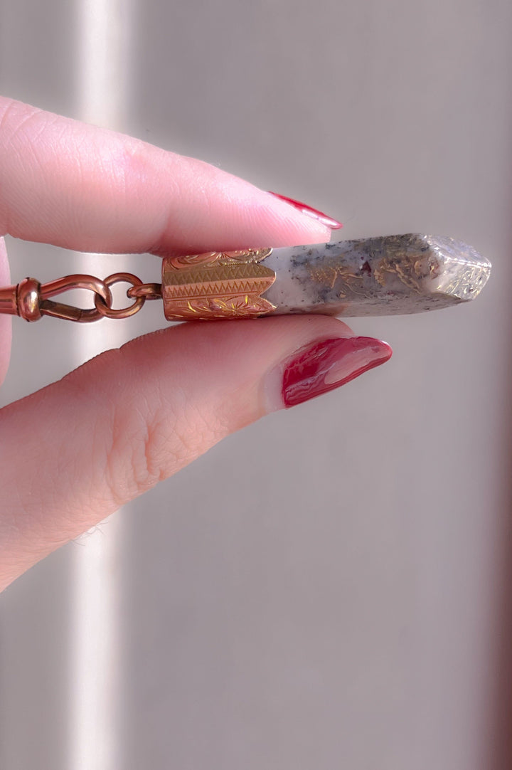 Stunning Gold-in-Quartz Pendant in 15k