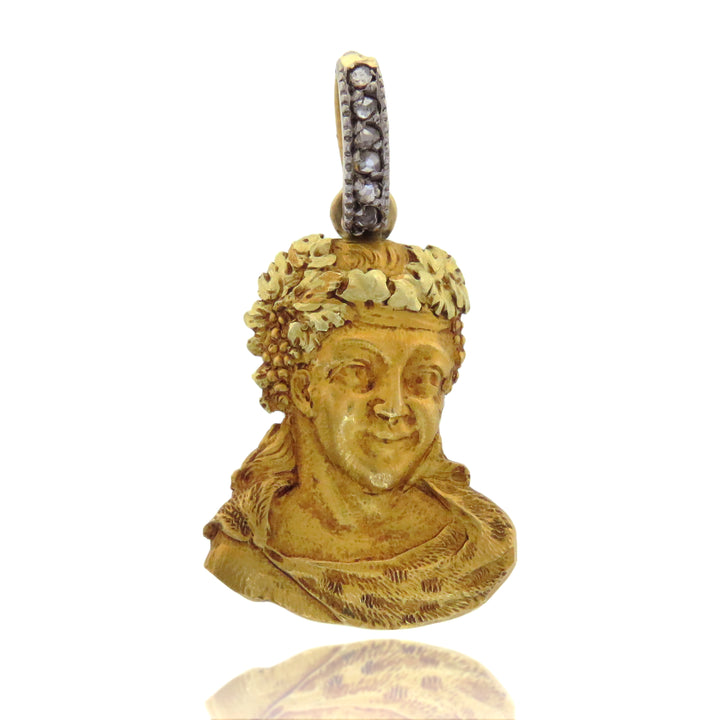 18ct Bacchus Portrait Pendant French C 1850