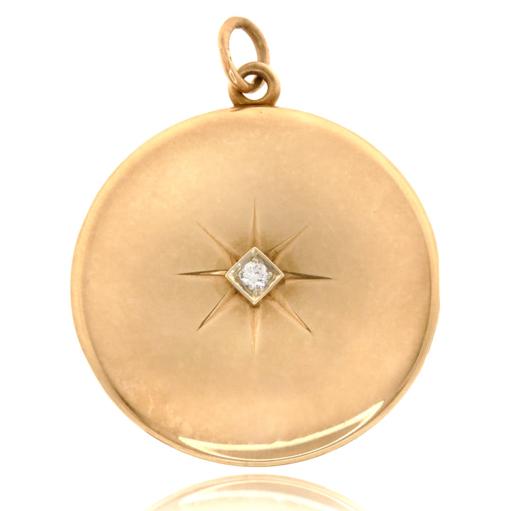 14k Diamond Star "G" Locket Engraved 'From Papa' w/ Star Soap Bar