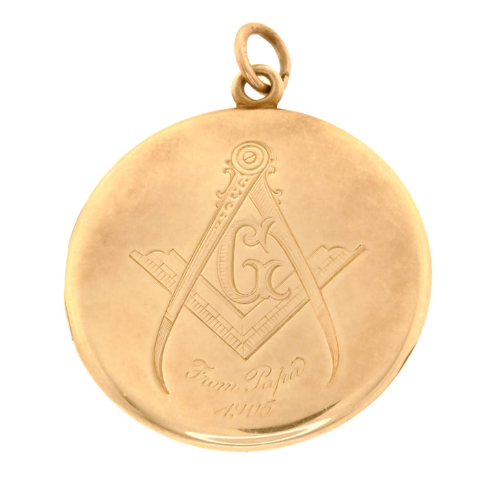 14k Diamond Star "G" Locket Engraved 'From Papa' w/ Star Soap Bar