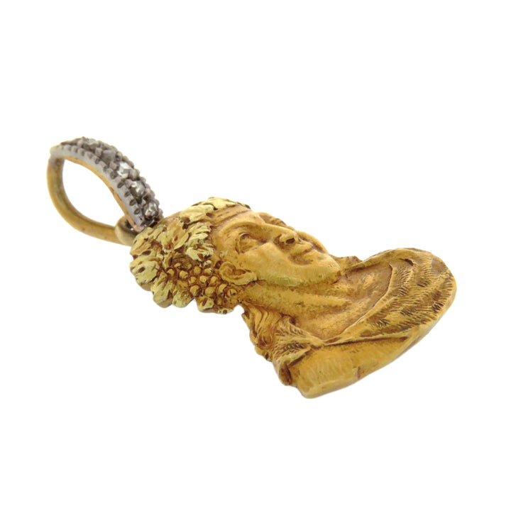 18ct Bacchus Portrait Pendant French C 1850