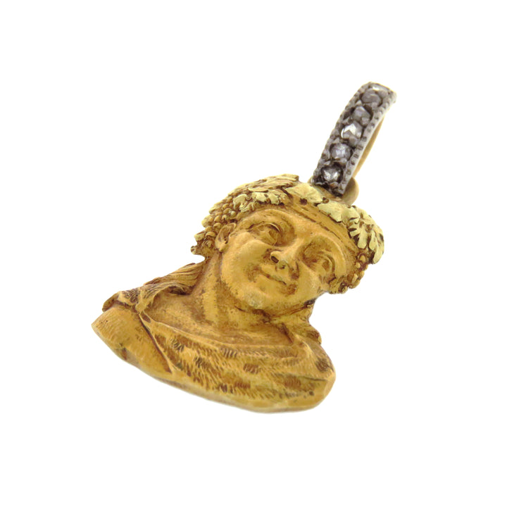 18ct Bacchus Portrait Pendant French C 1850