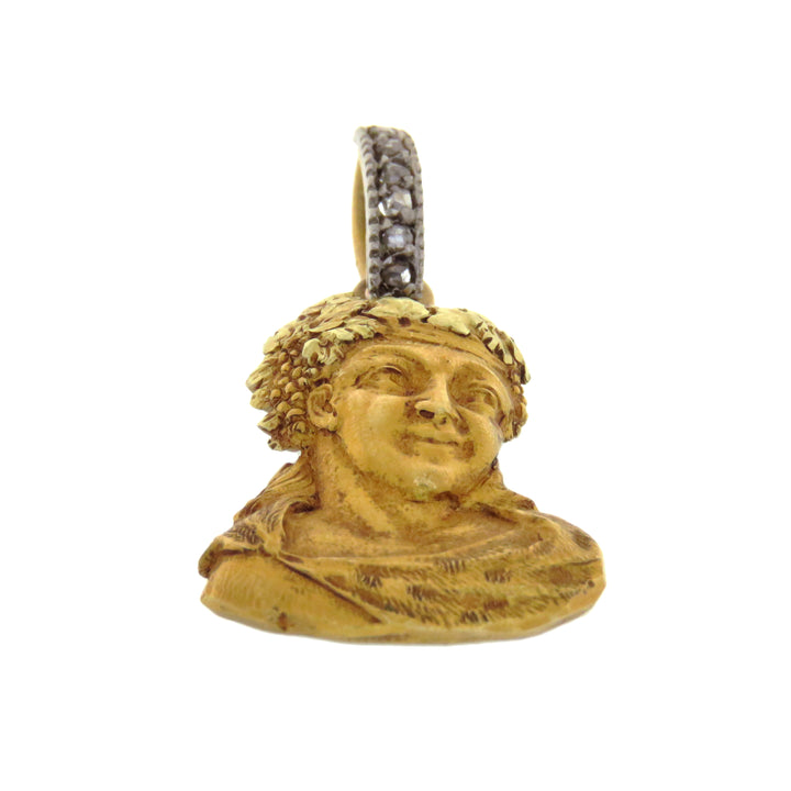 18ct Bacchus Portrait Pendant French C 1850