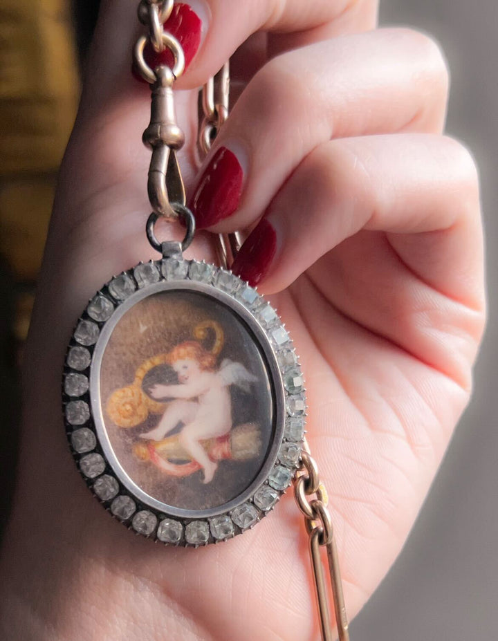 Extremely Rare Early 19th century Cupid with Quiver Locket