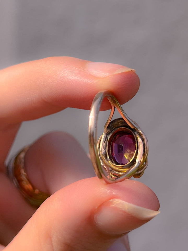 Gorgeous 15k Victorian Snake and Garnet Ring