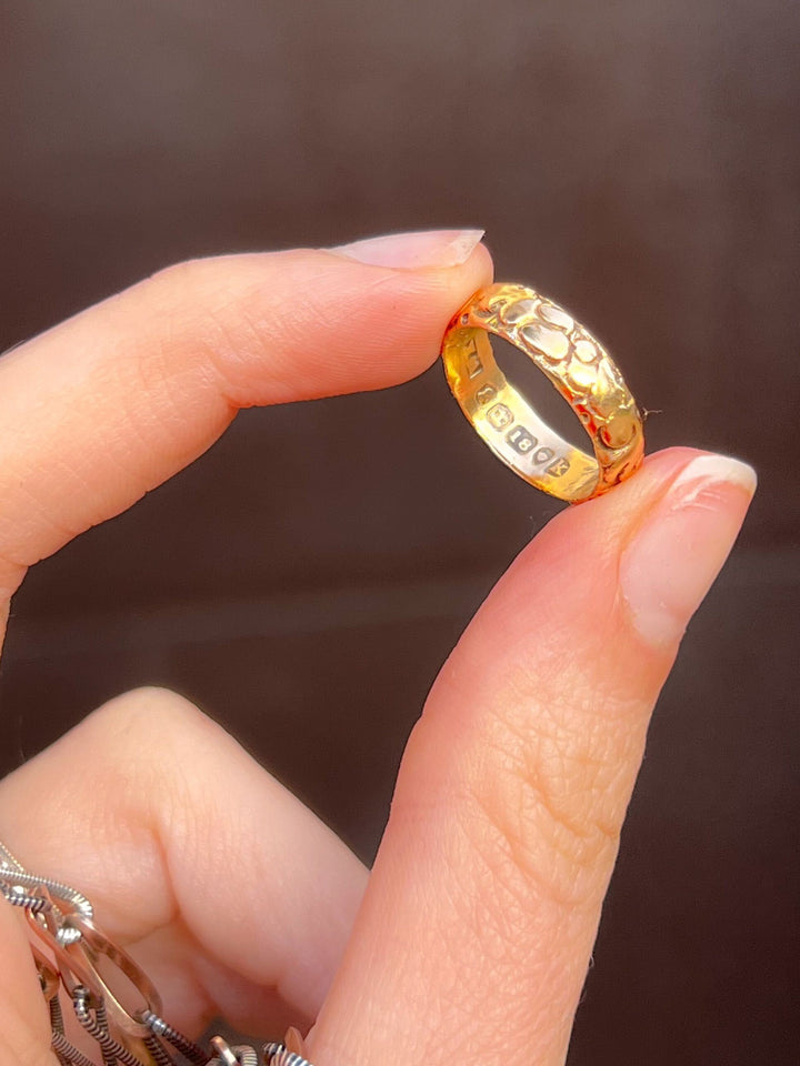 Rare Georgian Morning Glory Band in 18k Circa 1825