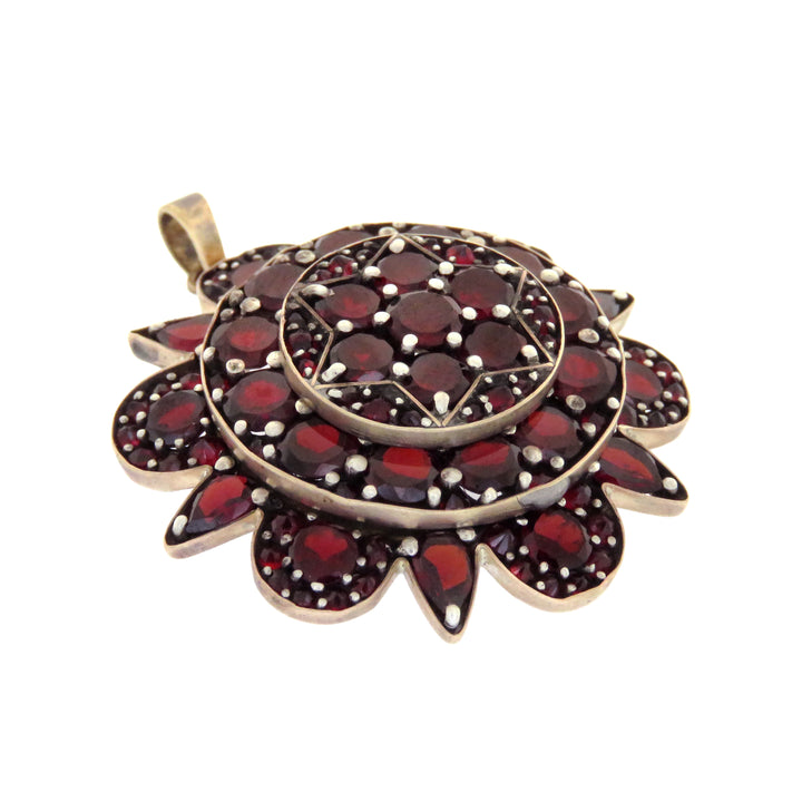 Bohemian Garnet Star Pendant c 1870