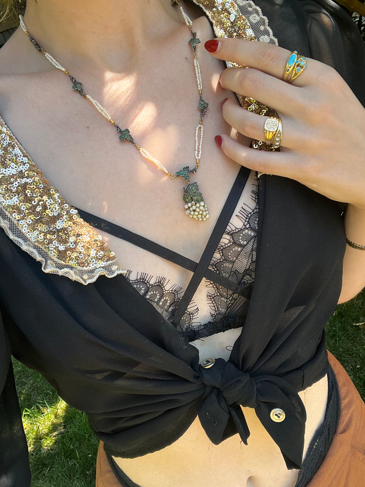 18k Italian Grapevine Necklace