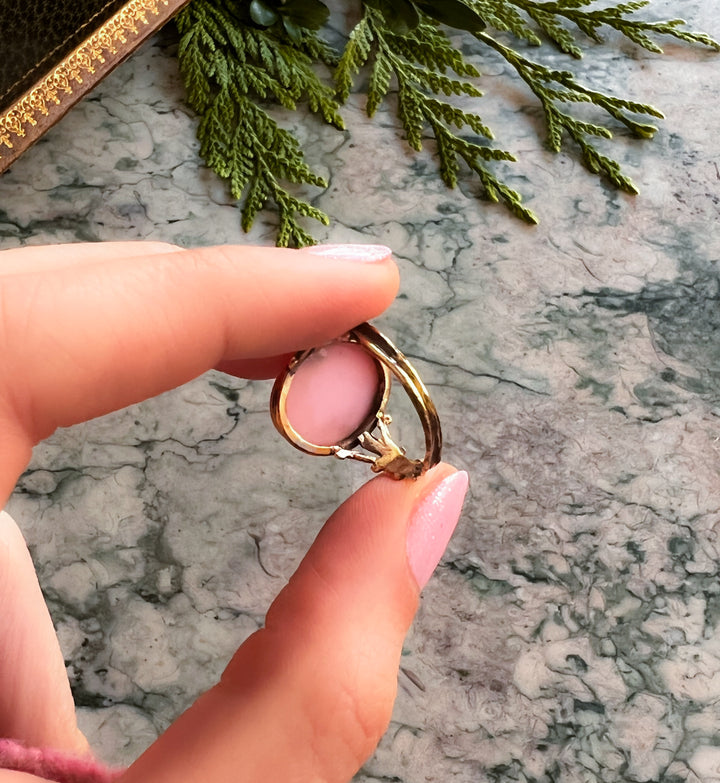 Victorian Pate De Verre Cameo Conversion Ring